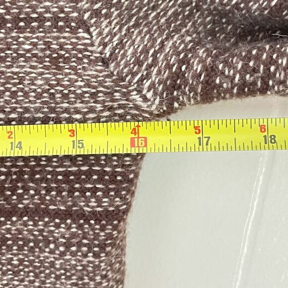 Vtg Y2K Fitted V Neck Sweater S Brown Striped Angora Blend Bella Swan Academia - Picture 7 of 8